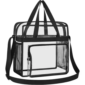 transparent tote bag, transparent travel and gym bag that complies with stadium safety standards, suitable for work, sports, competitions, and concerts, Sports Bag, Competition Gear, Minimalist Design, Sleek Carryall, Ny