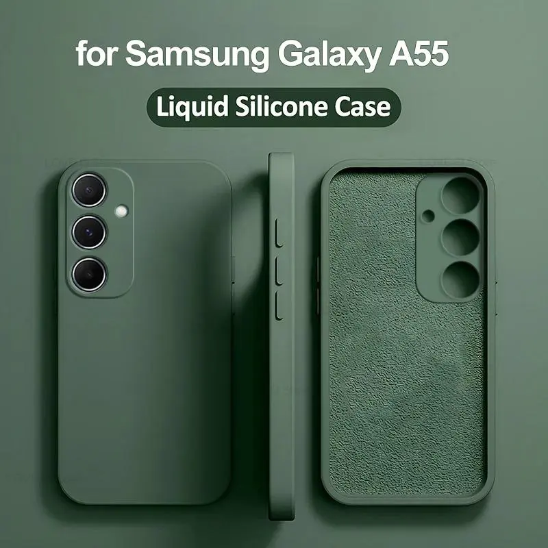Funda For Samsung A55 5G Case For Samsung Galaxy A55 A54 A15 A 55 5G Cover Funda TPU Cases Shockproof Liquid Silicone Soft Cover