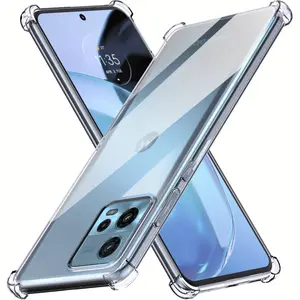 Case for Motorola Moto G72, Clear Phone Case with Reinforced Corners Camera Protection Bumper Slim Fit Shockproof Flexible TPU Case, Transparent