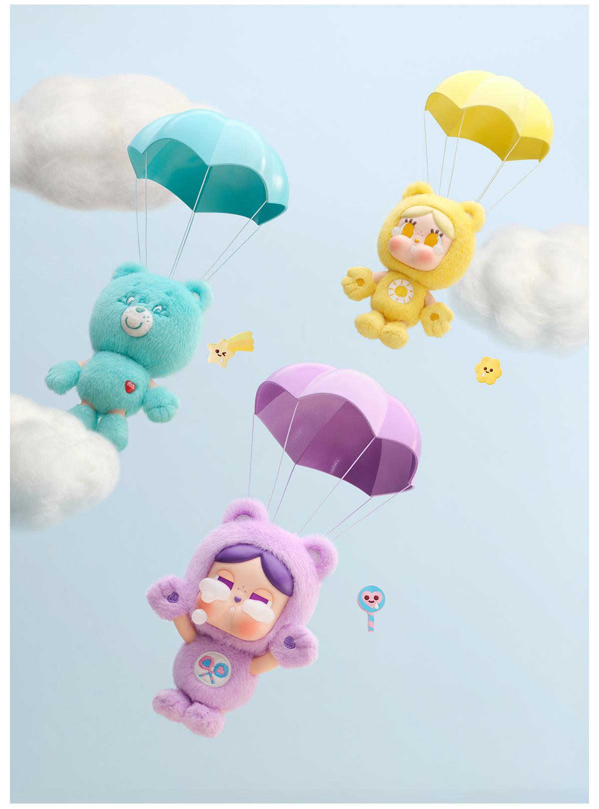 [POP NOW] POP MART CRYBABY × Care Bears Series-Vinyl Plush Pendant Blind Box Keychain Mystery Gift