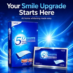 5D Whitening Strips | Triple‑Penetration + Nano‑Honeycomb | 7/21-Day Brightening | Non‑Sensitive & Enamel‑Safe