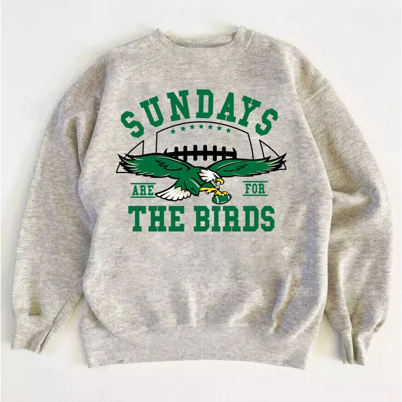 Vintage Crewneck Sweatshirt, Eagles Theme, Sundays Are For The Birds Design, Classic Football Apparel.