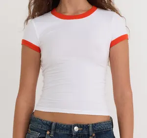 Core Play Baby Ringer Tee - White / Vibrant Red