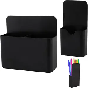 2 Pack Magnetic Pen Holder, Magnetic Dry Erase Marker Holder with Generous Compartments, Strong Magnet Storage Pen Pencil Organizer for Refrigerator, Whiteboard, Locker Accessories