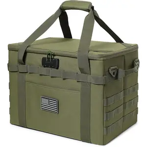 Tactical Camping Storage Bag - 38L Utility Tote Bag Organizer with Combination Lock and Shoulder Strap