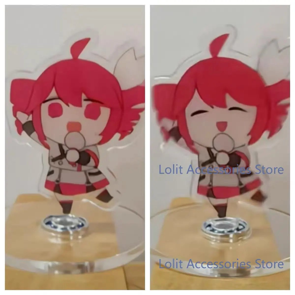 Anime Kasane Teto Mobile Revolve Rotating Acrylic Figure Stand Model Desk Display Decor Standing Desktop Exhibits Birthday Gift