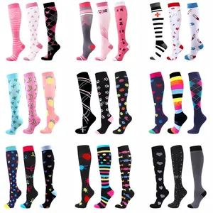 3Pairs Compression Socks Women Men Knee Stocking 20-30mmHg Edema Diabetes Varicose Veins Nurse Compression Socks Running Sock