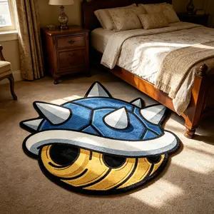 Unique Turtle Shell Pattern Textured Rug, Hand Wash Only, Ideal for Living Room, Bedroom, Study, Easy Clean Indoor Carpet, Stylish Home Decor
