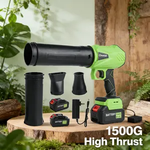 Cheetah 1500G Cordless Blower 680W Turbo Jet with Adjustable Speed 2 Batteries Pure Copper Motor for Car Drying & Garden Cleaning