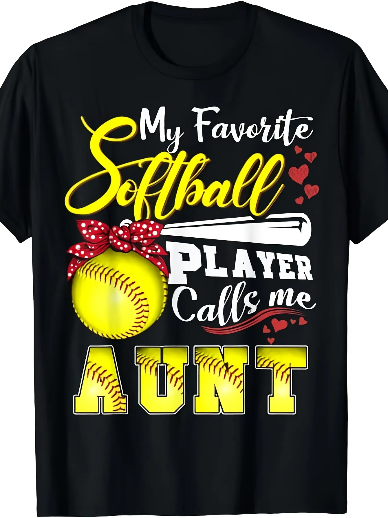 My Favorite Softball Player Calls Me Aunt Tee T-Sh unisex soft cotton short sleeve t shirt, vintage graphic casual tee for men women teens, perfect birthday holiday gift for camping travel gym daily street  wear