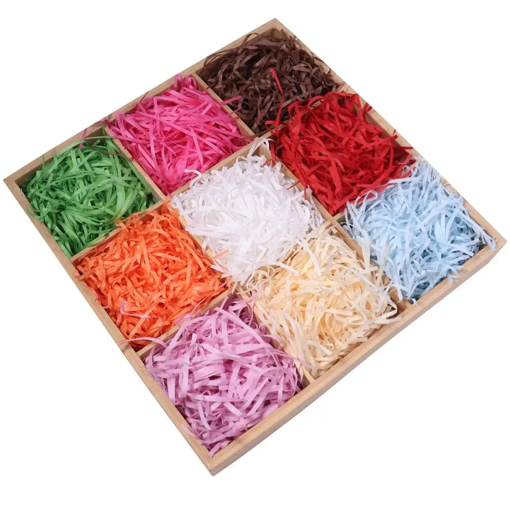 Multicolored Shredded Crinkle Paper Strands - 100g/200g Raffia Confetti for DIY Gift Box Filling, Festive Decor, Wedding Supplies