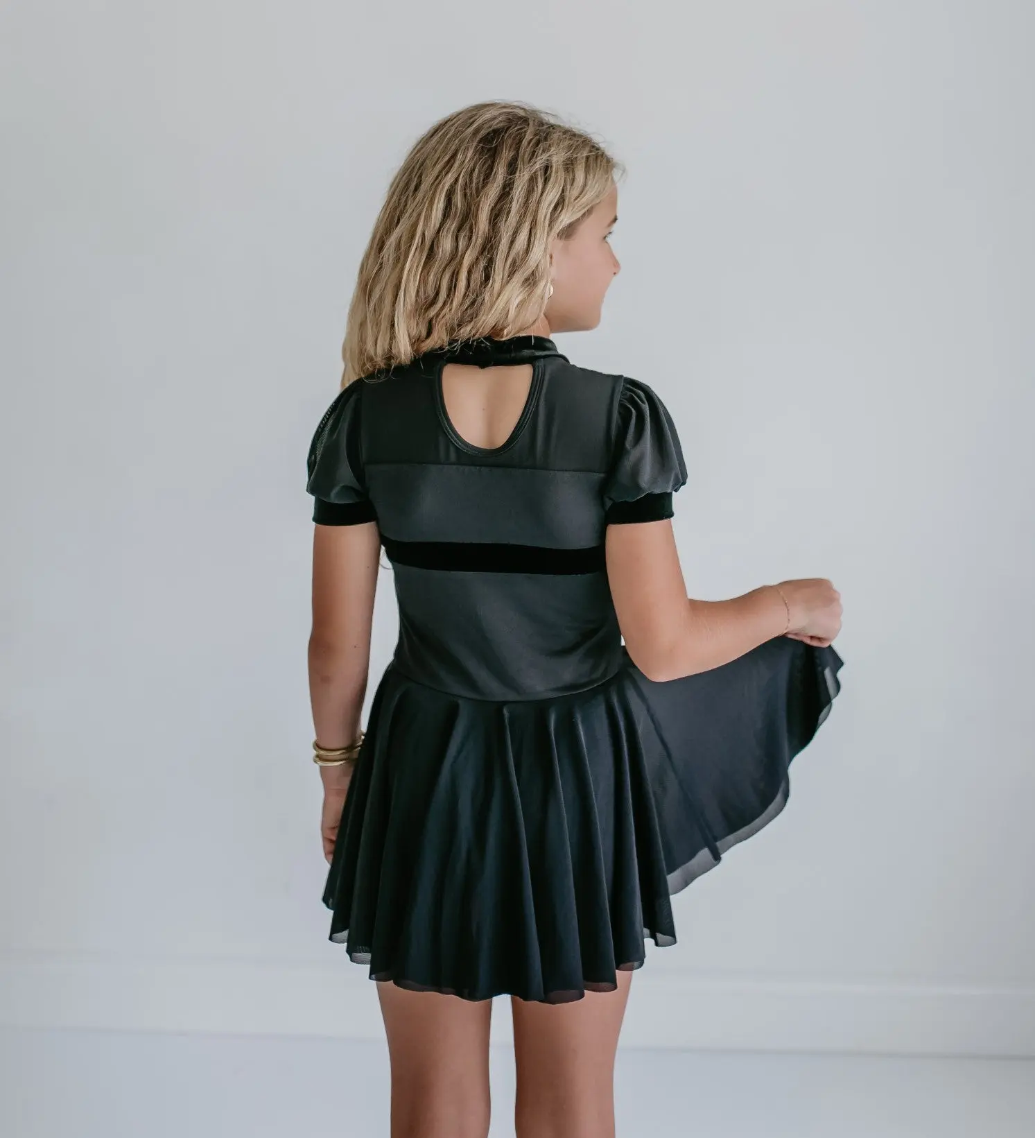 Black Sheer Skirted Leotard