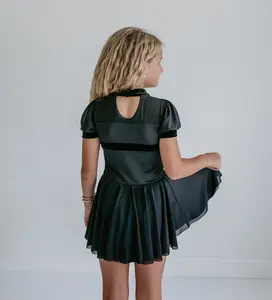 Black Sheer Skirted Leotard