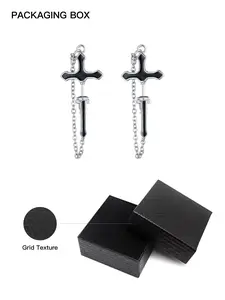 Unisex Hip-Hop Cross Chain Stud Earrings, Cross Dangle Earring, Fashionable Daily & Special Occasion Jewelry, Perfect Gift for Family & Friends