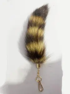 Exquisite niche personalized fashion style simulation leopard print gradient plush animal tail pendant, Bag Charm Keychain, lightweight and easy to carry, can be used as a bag pendant, key pendant, suitable for daily commuting and shopping wear