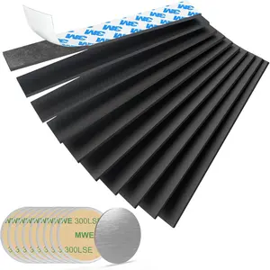 Magnetic Strips Tape with Adhesive Backing Magnet – Heavy Duty Magnets Strip, with 10Pcs Metal Stickers for Double Sided Self Sticky Non Metal, for Tool and Knife Strong Magnetic Wall Holder