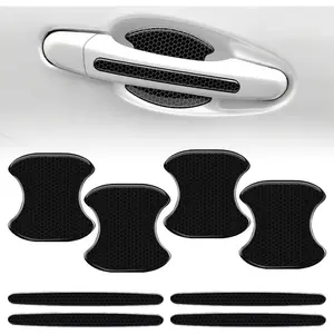 Door Handle Protector, 8 count  Door Handle Scratch Protector, Universal Reflective Bowl Sticker  Guard Film for  SUVs,  (Black)