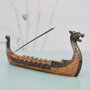 Dragon Boat Incense Burner, Traditional Chinese Fragrance Holder, Ideal for Home Decor & Spiritual Practices, Durable Ceramic Material