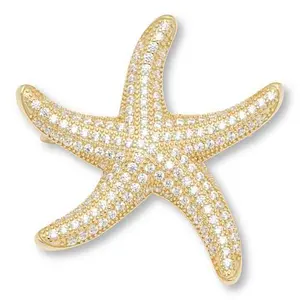 Radiance by Absolute™ 4.74ct Sterling Silver Pavé Starfish Pin