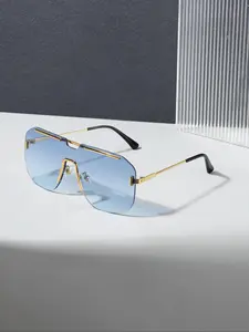 Men's Metal Frame Sunglasses, Trendy Casual Sunglasses for Everyday Use, Fashion Accessories for Outdoor Activities