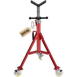VEVOR Pipe Stand, Pipe Jack Stands with Casters Adjustable Height 28-52 Inch, V Head Pipe Stand 882 LB, Folding Portable Pipe Stands 1/8 to 12 Inch Pipe Supporting, Steel Jack StandVEVOR Super Brand Day