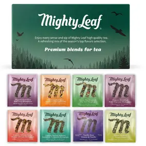 Mighty Leaf Tea Sampler - Assorted Flavors: Tropical Green - 40 Count Tea Pouches - Premium Black Tea with Rich Flavor - Individually Wrapped Tea Bags
