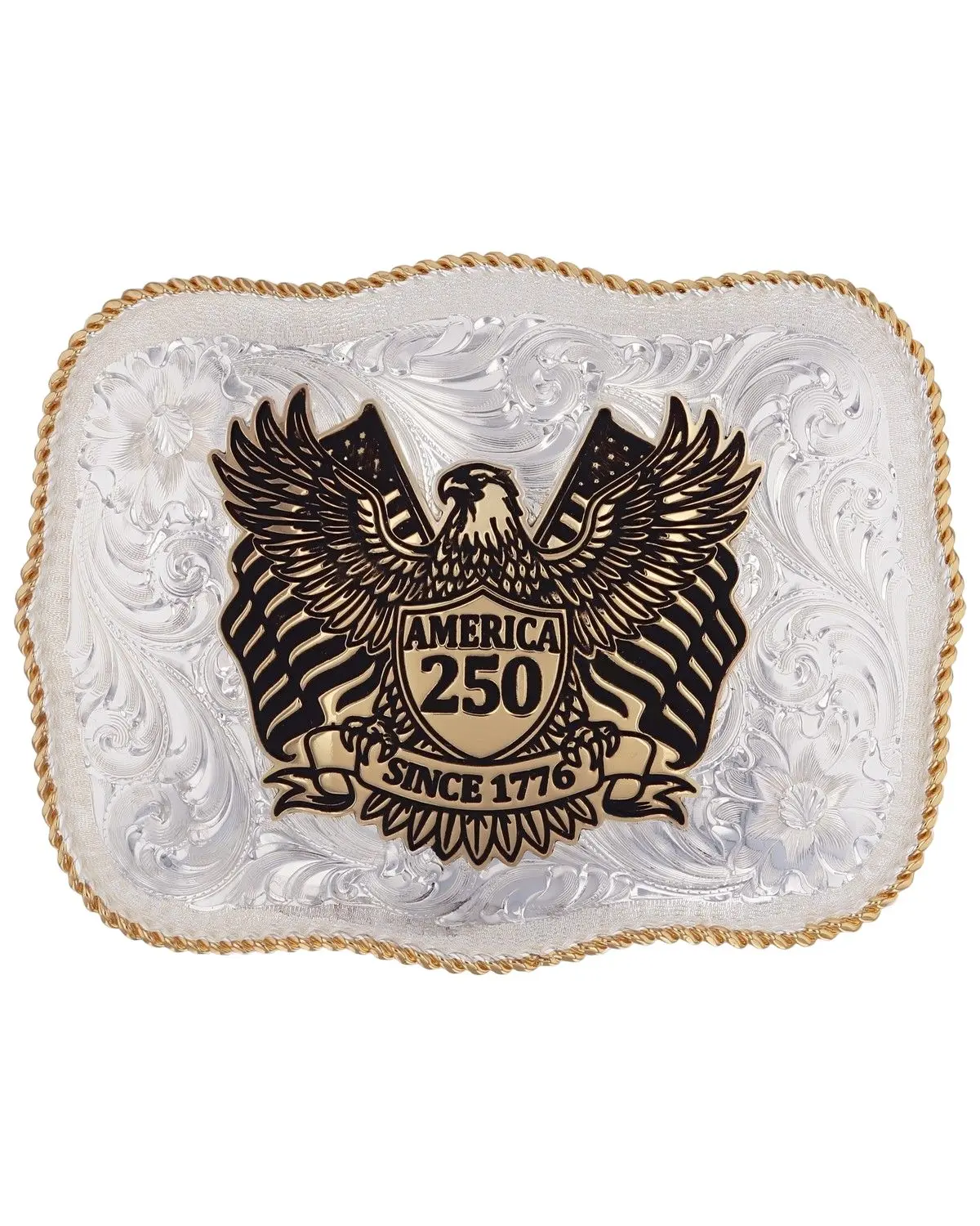 Montana Silversmiths Unisex Scallop America 250 Belt Buckle - 860F-3508X