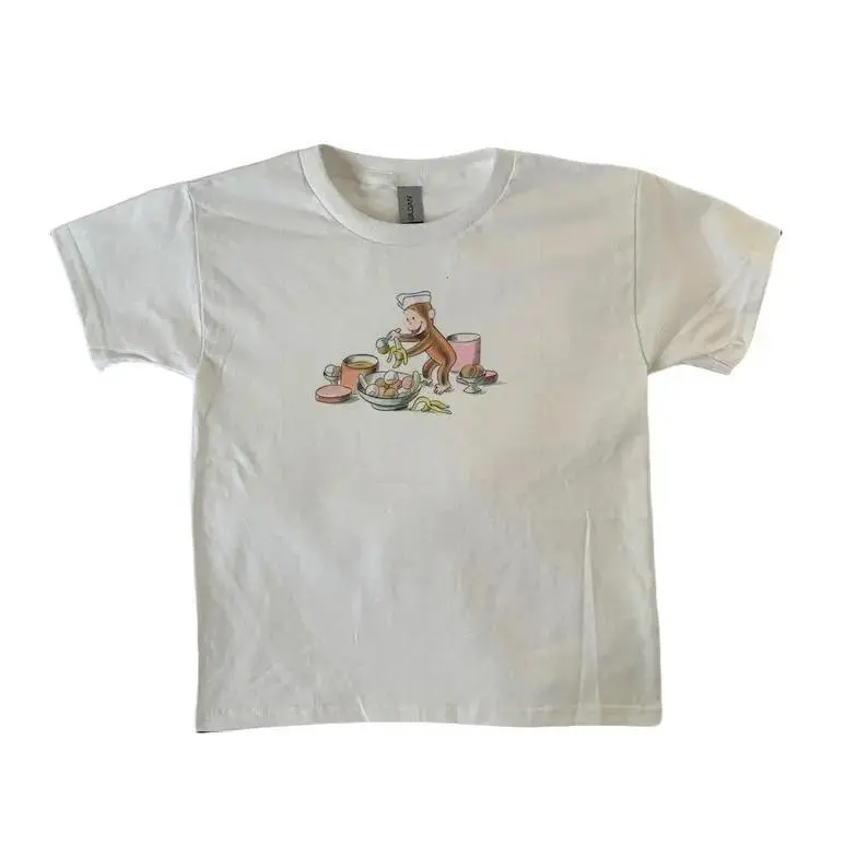 Curious George Baby Tee, Vintage Cartoons, Baking, Pinterest, 90s Style Baby Tee, Comics, Soft Girl, Ahs Style, Nostalgia, Streetwear_1