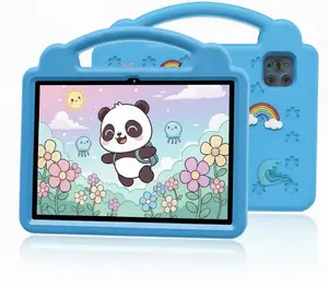 Kids Tablet 10-inch Android OS with Protective EVA  4GB RAM 64GB ROM WiFi Bluetooth Gift for Children Learning System Quad Core Educational pritom educativa parental control tablet rom tablet  phone entertainment tablet dual
