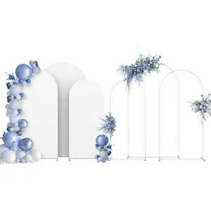 Adjustable Metal Balloon Arch Backdrop Stand Set | 7.3FT/2.2m, 6.6FT/2m, 6FT/1.8m - Ideal for Wedding, Birthday Party, Baby Shower, Graduation, Valentine'S Day - White,Balloon Accessories