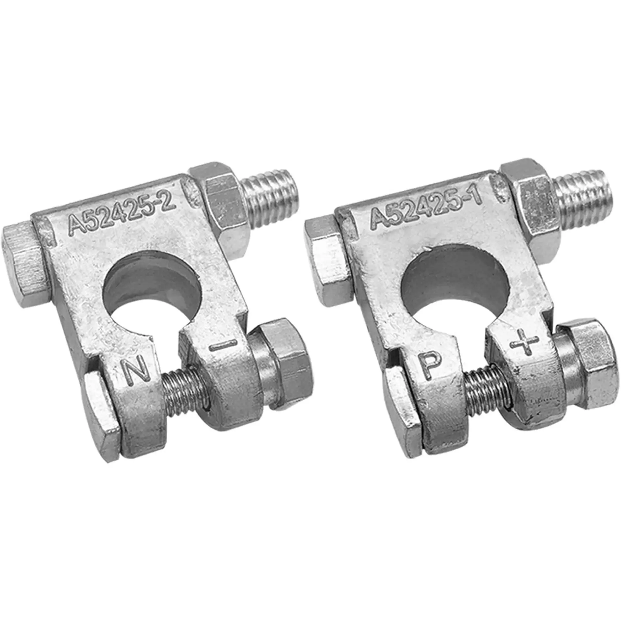 Ampper Lead Alloy Military Spec Corrosion-Resistant Top Post Battery Terminal Set (1 Pair) for Cars, RVs, Marine Vehicles