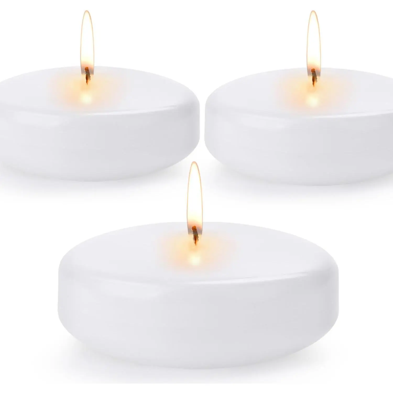 36PACK Floating Candles 3inch Continuous  for 13-15 Hours odorless  White Non-drip Decorative Candles Suitable for Cylindrical vase, Swimming Pool, , Wedding, Home Decoration