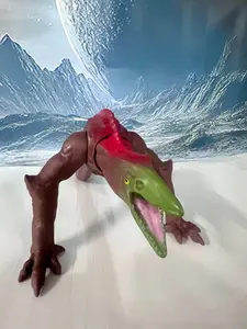 Lizard Monster Model, Hands Supporting Ground, Mouth Open Roaring, Desktop Display, Holiday Gift, Unique Collectible Figure