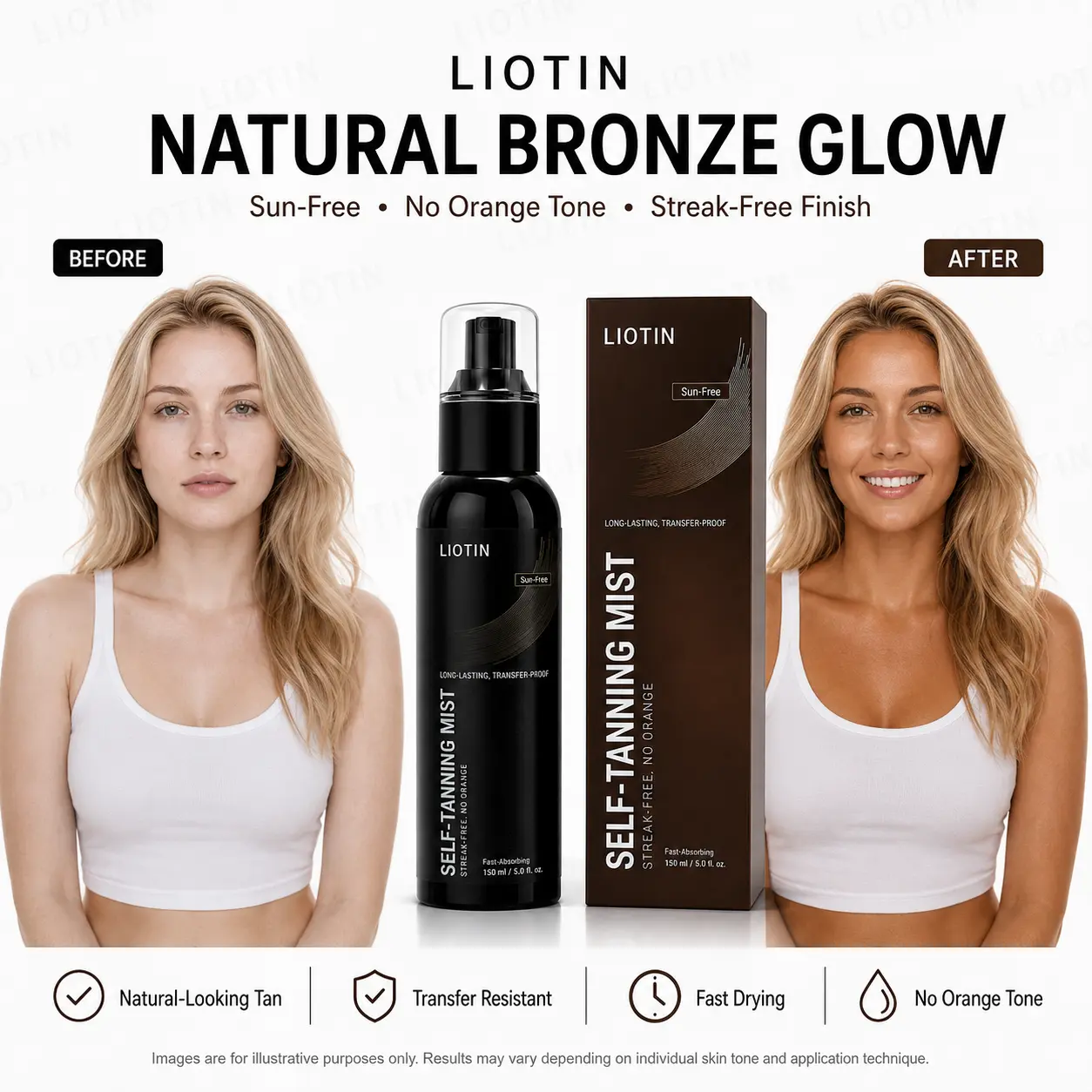 Tanning Drops to Drink for Face & Body - Natural Sunless Tanning Drops with Enhancing Your Natural Skin Tone, for All Skin Types