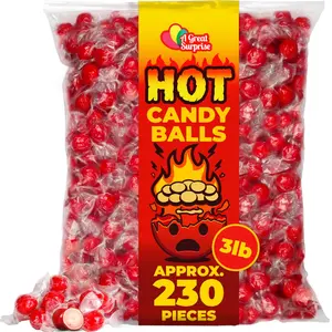 Hot Cinnamon Candy Balls - 3 Lbs - Fire Hot Candies - Valentines Day Red Bulk Suckers for Candy Buffet, Parties, Offices