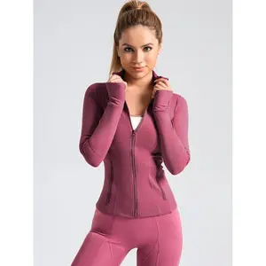 Women'sSolidPocketMockNeckZip-UpSportsJacketGymClothingforLadySportySlim-fittingLadiesFallSportswearforYogaFitnessRunningoutfits tankini swimsuit