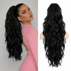 NOKOARI 28-Inch Claw Clip Synthetic Hair Extensions, Long Wavy, Natural-Looking for Quick Daily Styling Ponytails