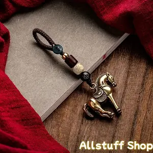 Golden Horse Charm Keychain with Black Cord And Horse Pendant Lucky Amulet for Car Keys, Birthday Gifts, And Everyday Use, Compatible with All Vehicles, Ideal for Your Keys And Adding a Touch of Good Fortune to Daily Routines