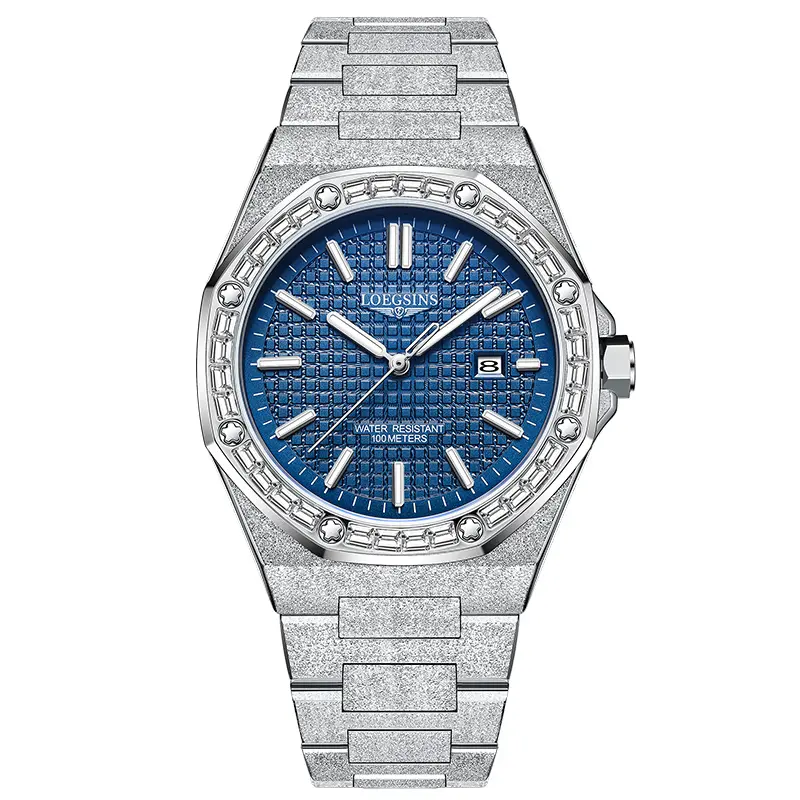 LOEGSINS Men’s Premium Luminous Fashionable Round Face Automatic Mech. Watch Model 856 - 50m Waterproof, Precise Timekeeping, Suitable for Business/Casual Outfits, Luminous Fashionable Watch, Waterproof Watch