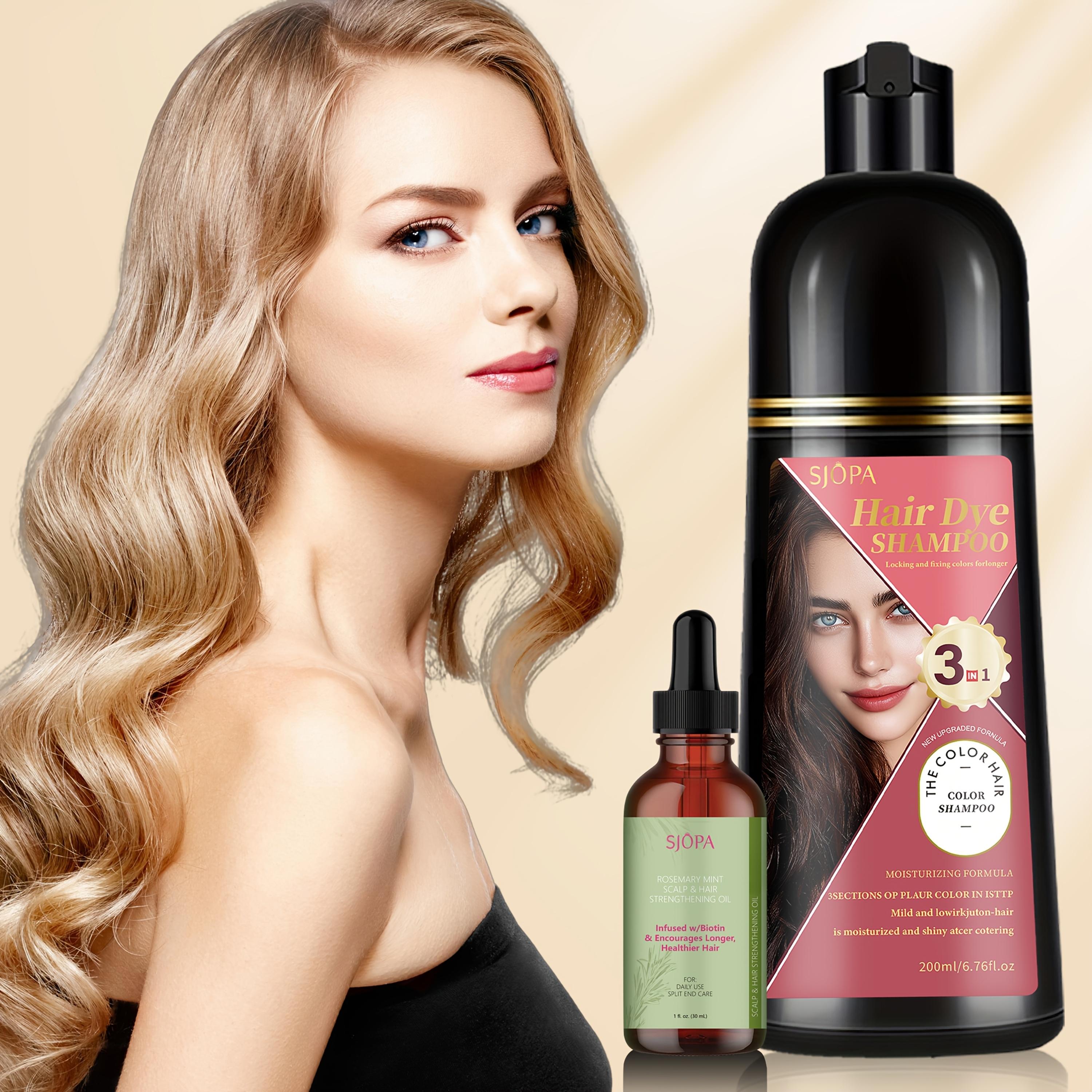 SJOPA 5-in-1 Hair Dye Shampoo - Can cover white hair, moisturizing hair care shampoo formula, suitable for normal hair, convenient for home use, 200ML+ 30ML