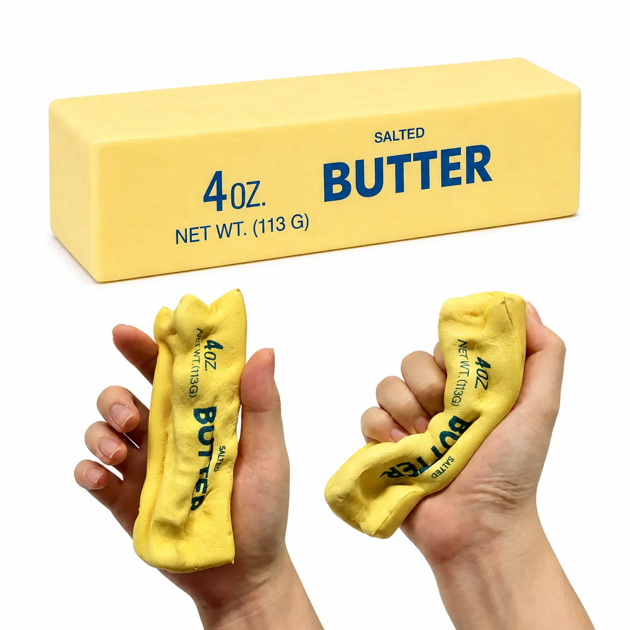 [dealsforyou] Butter Squishy Toy 4oz, Realistic Butter Stick Soft Squeeze Toy, Slow Rebound Fidget Sensory Toy for Kids Adults, Desk Party Gift, Butter Yellow, DFYD