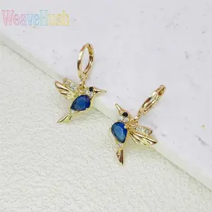 18K Gold Plated Copper Zircon Bird Earrings for Women, Non-Fading Premium Design, High-End Elegant Dainty Ear Jewelry, Versatile All-Match Stylish Accessory for Daily Wear, Dating, Parties, Work & Holiday Gifting, Comfortable Long-Time Wearing