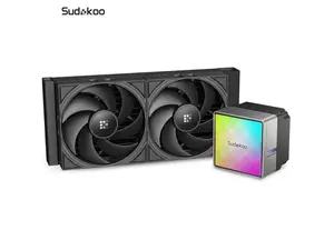 Sudokoo NEXAURA 240 Liquid CPU Cooler: 240mm AIO CPU Cooler with PWM Pump & ARGB Pump Head - Water Cooling with FDB Fans for Intel LGA 1851/1700/1200/115X AMD AM5/AM4 - Black