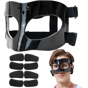 Adjustable Padded Nose Guard Face Shield for Broken Nose, Face Mask for Baseball Softball Basketball, Protects Nose and Eye from Injury for Men and Women