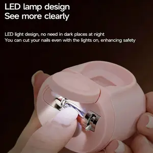 Multifunctional two-in-one LED nail clipper and polisher CH-701, Nail Care, equipped with 2.5x magnifying glass, debris collector, silent 40-decibel motor, suitable for both men and women, ideal as a holiday gift or Valentine's Day present