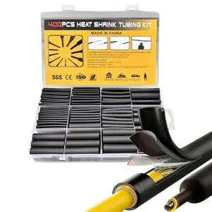 400 count 3:1 Ratio Heat Shrink Tubing Kit,Adhesive Lined, Heat,Industrial Heat-Shrink Tubing(Black)