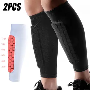 2pcs Calf Compression Socks with Honeycomb Padding, Football, Cycling, Hockey Leg Sleeves, Sports Ankle Support, Comfortable Fit, Ankle Compression Cuff