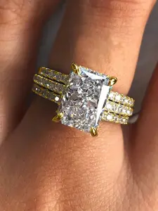 3 Pcs/Set Fashion Cubic Zirconia Ring For Women For Wedding Engagement Anniversary Party Jewelry Valentine's Day Gift