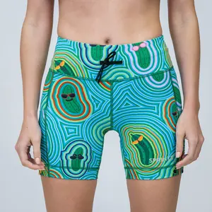 Womens Flexion 5" Compression Short - Pickle Power