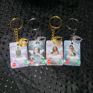 Custom Memorial Keychain with Personalized Message.